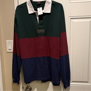 Cotton On Men's Casual Colorblock Shirt - Green, Red, Blue